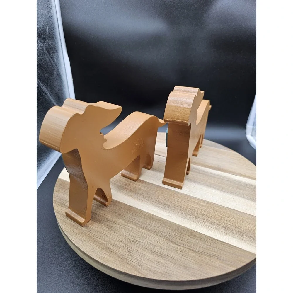 Pair Of Wood Cut Out‎ Dachshund Wearing Bandana Shelf Sitters